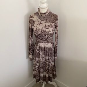 Vintage 1950 to 1960 midi dress w/ shipyard print